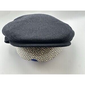Wigens Wool Carl Ivy Flat Cap Newsboy Insulated Snap Size 58 7 1/4 Charcoal Gray
